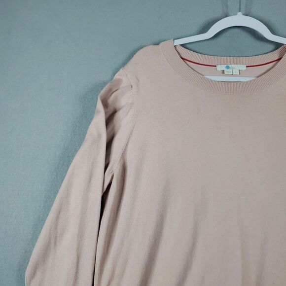 BODEN Eldon Crew Neck Long Sleeve Button Cuff Sweater Cotton Blend Blush - Picture 6 of 10